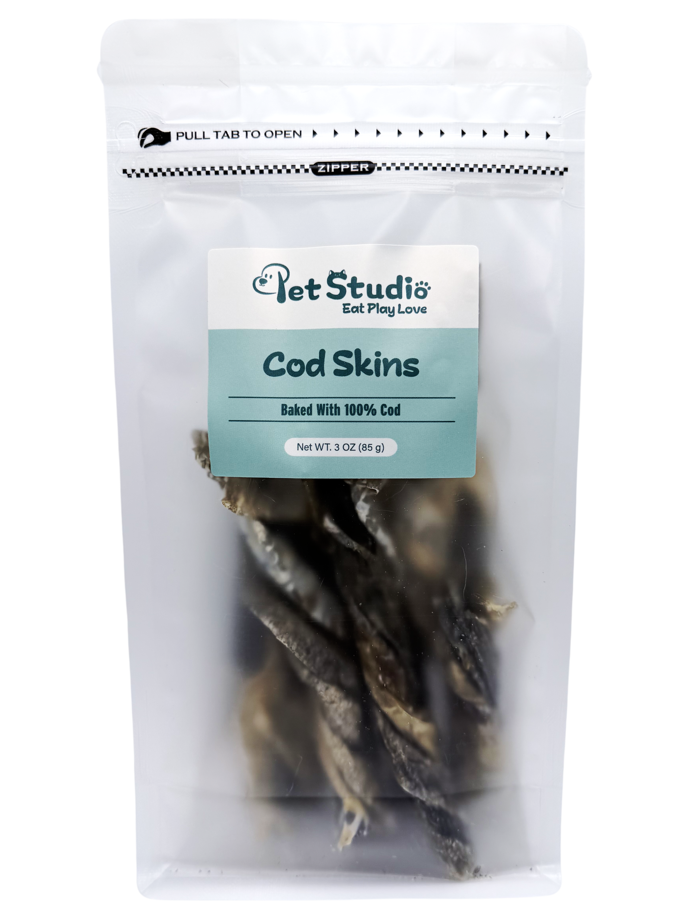 Cod Skins - 100% Single Ingredient Omega-3 Dog Treats (3 oz)