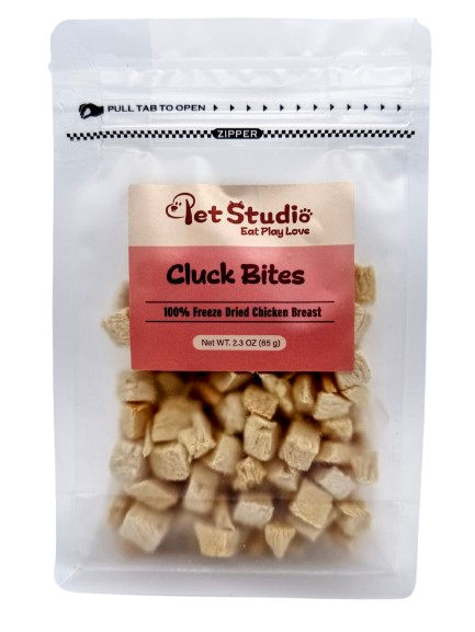 Cluck Bites - 100% Chicken Breast Dog Treats | Single Ingredient (2.3 oz)