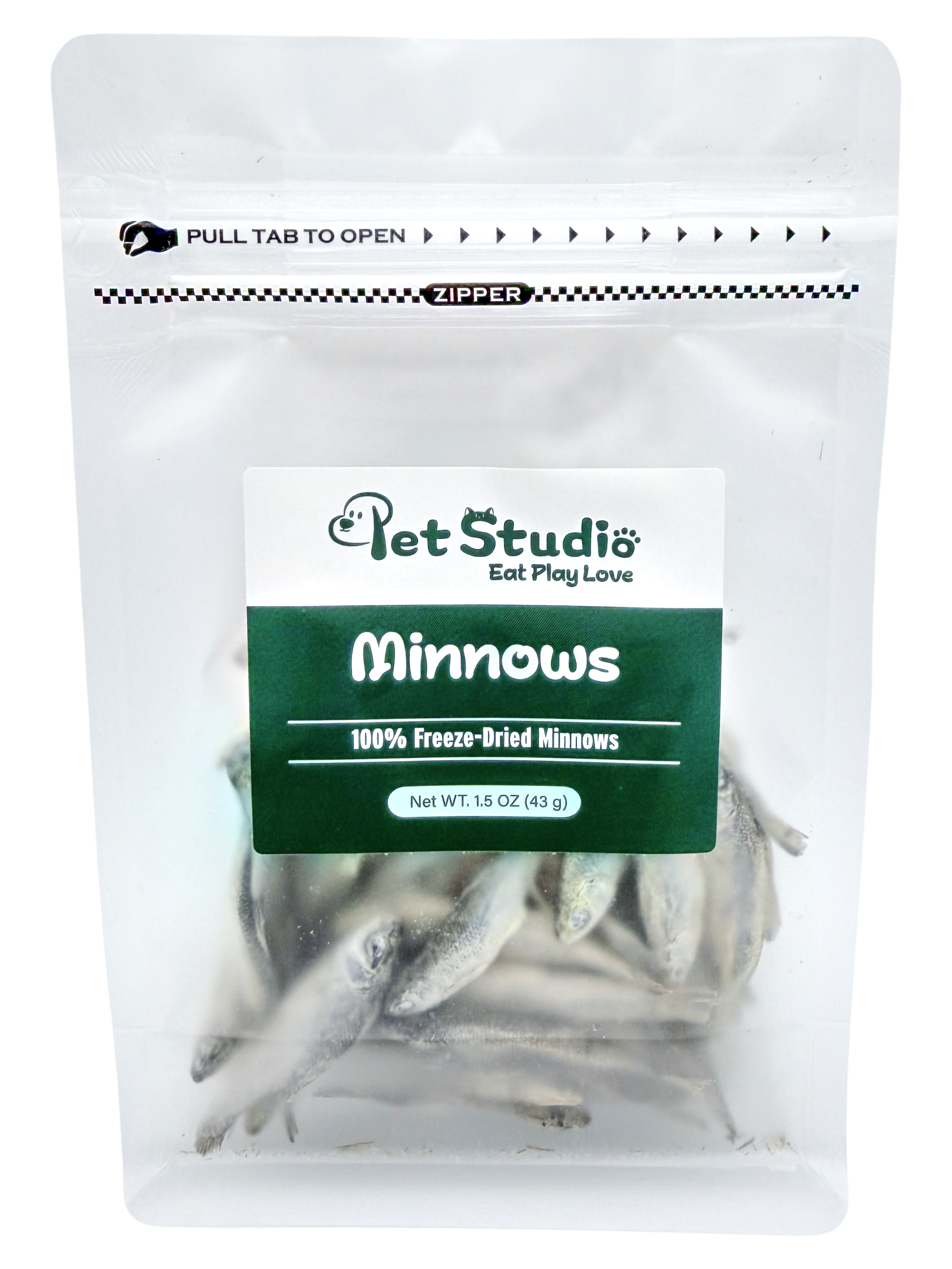 Freeze-Dried Whole Minnows - Omega-3 Rich Treats for Dogs & Cats (1.5 oz)