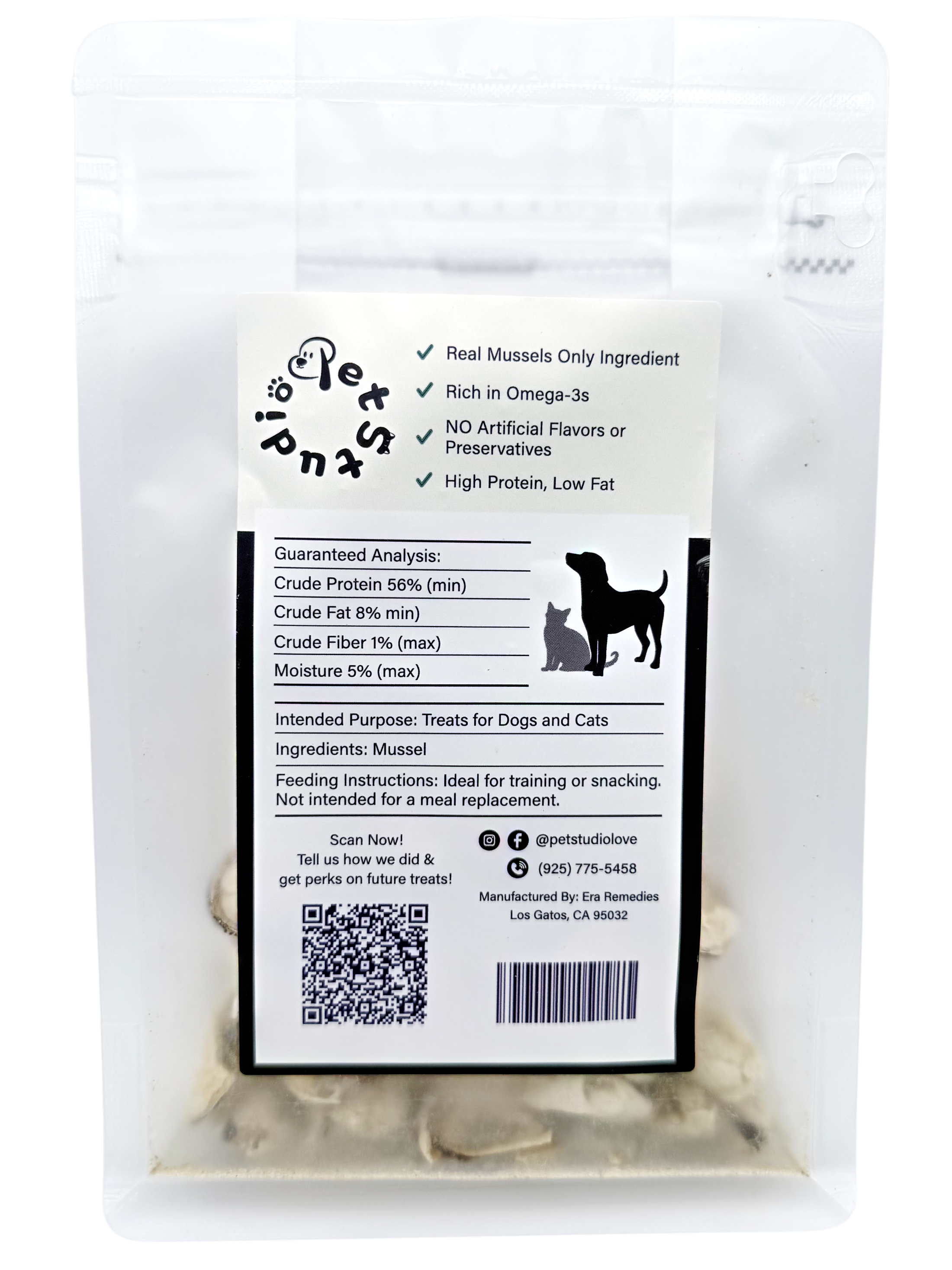 Freeze-Dried Chilean Blue Mussels - Joint Support & Omega-3 Superfood for Dogs & Cats (2 oz)