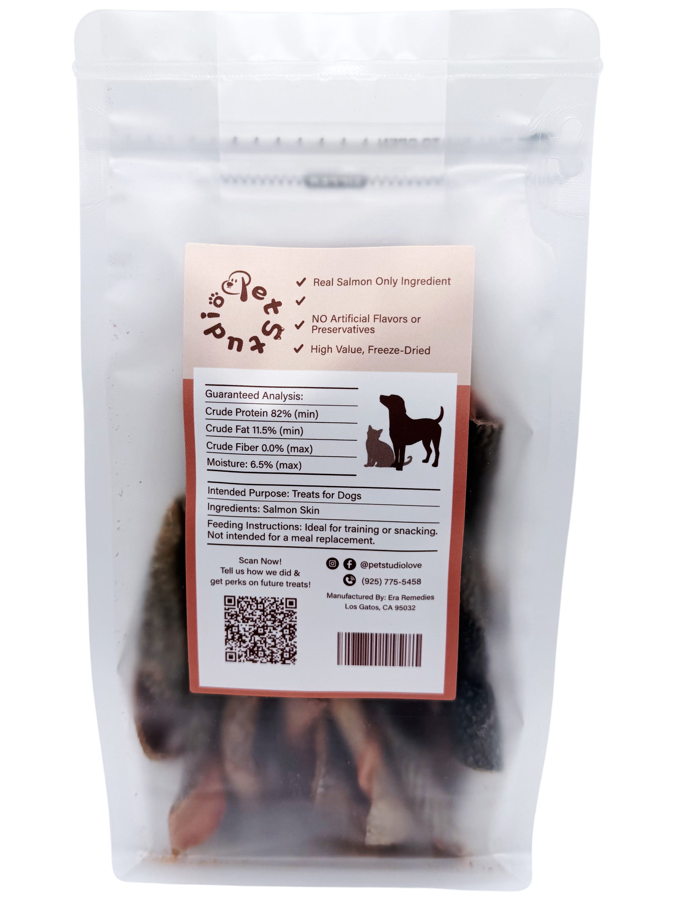 Wild-Caught Sockeye Salmon Twists - Single Ingredient Omega-3 Dog Treats (4 oz)