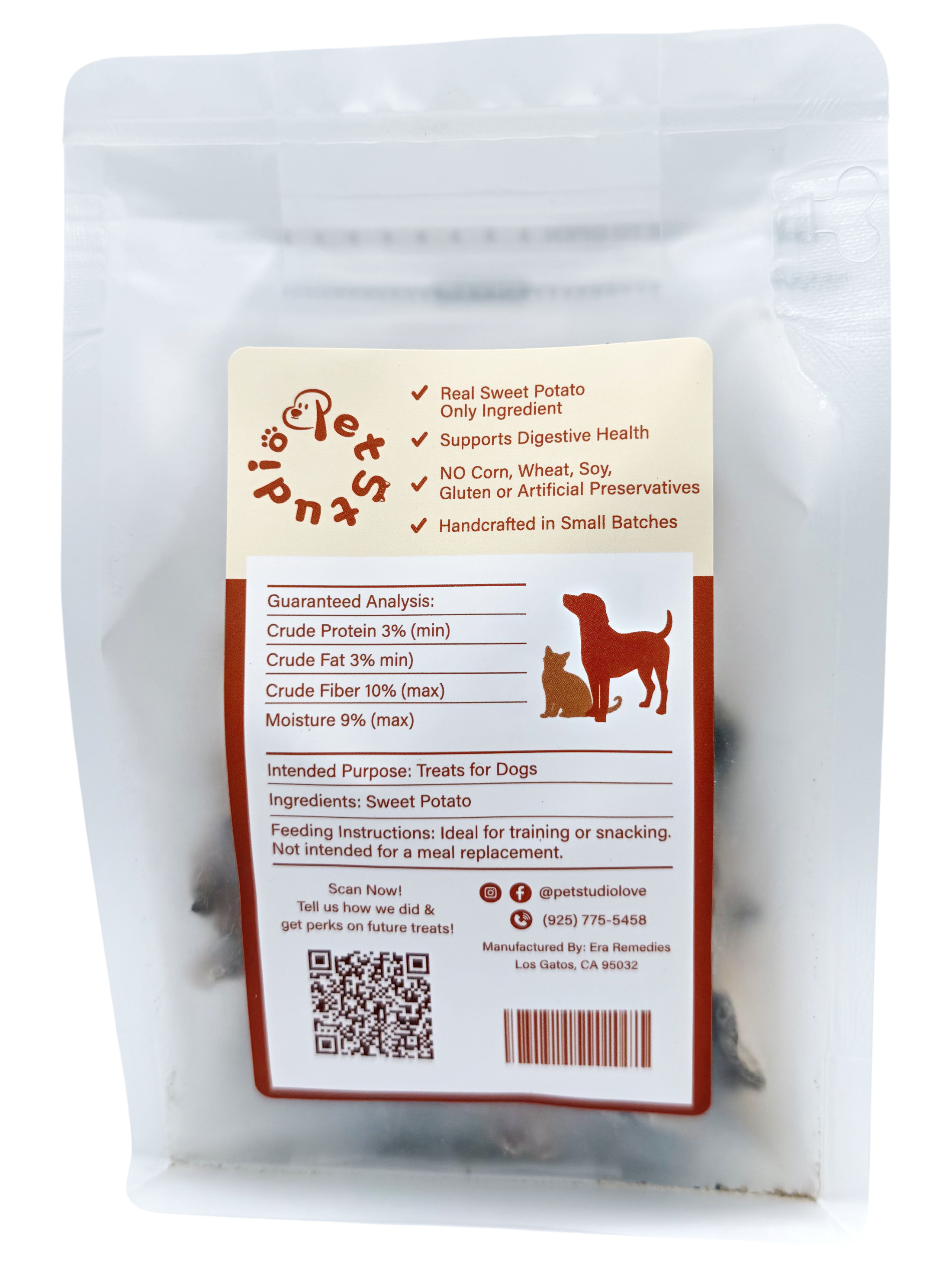 Dehydrated Sweet Potato Chewies — 100% Sweet Potato Dog Treats | Single Ingredient (4 oz)